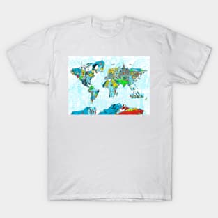 world map landmarks T-Shirt